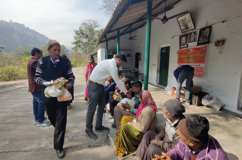  Saksam self sustainable society distribute food supply in Brahmpuri Leprosy colony establish by Swami shivananda Divine life society